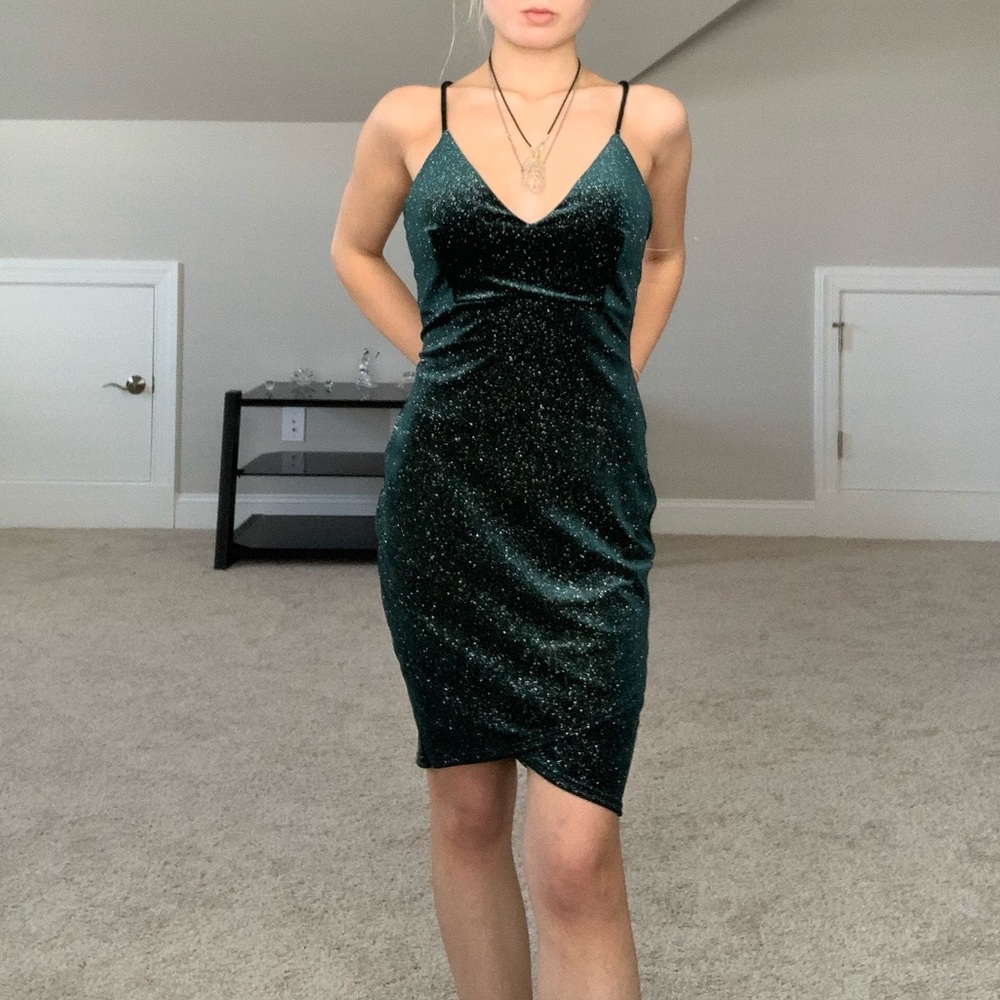 sparkly green windsor dress